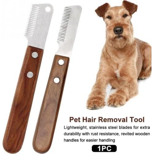 Handheld Cat Dog Stripping Tool Cleaner Portable Professional Home Accessories Wooden Handle Grooming Brush Pet Hair Removal