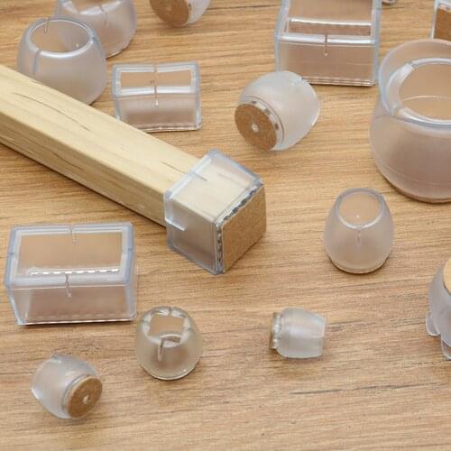 16Pcs 24Pcs Table Chair Leg Caps Assorted Round Square Rectangle Silicone Floor Protector Furniture Table Feet Covers