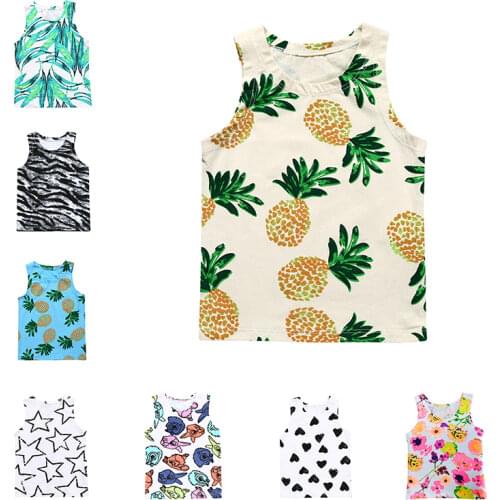Baby Tops Children Vest Boys Girls Summer T Shirts Sleeveless Tank Camisoles 2021 Solid Toddler Tees watermelon T-Shirt cute boy