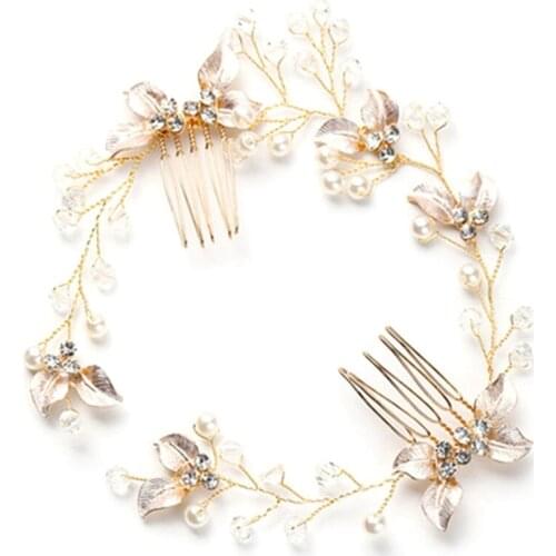 Pearl Leaf Comb Headband Hair Accessories Ladies Headband Headband Wedding Accessories Headband Headwear