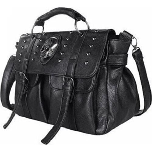 Shoulder Bag Lady Fashion Bag Designer Punk Skull Rivet Bag All-Match Womens Handbag Black Big Tote Bag