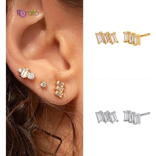 925 Sterling Silver Ear Needle Exquisite Luxurious Color Crystal Round Pendant Hoop Earring CZ For Women Jewelry Birthday Gift