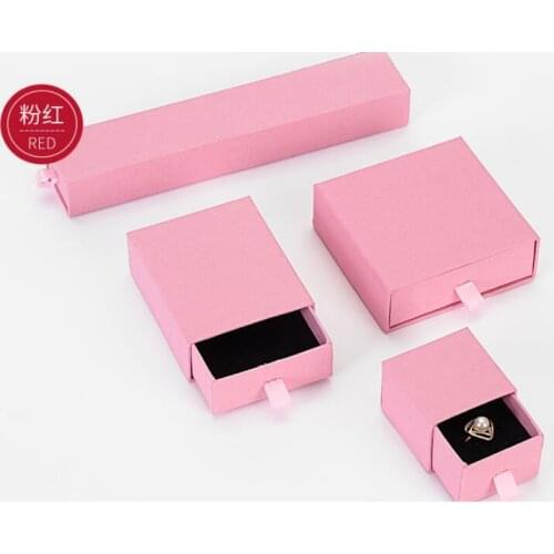10Pcs/lot Wholesale Custom Luxury drawer Paper box Jewelry box 4 sizes for Packaging Ring Pendant Bracelet carton Free shipping