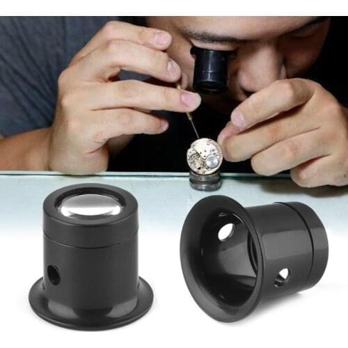 10X Monocular Glass Magnifier Watch Jewelry Repair Tools Loupe Lens Black Watch Magnifier