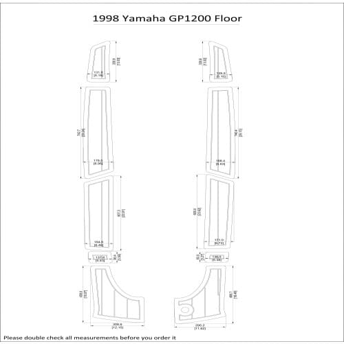 1998 Yamaha XL1200 Floor Pad Boat EVA Teak Decking 1/4" 6mm