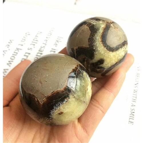 1pcsNatural septarian sphere quartz crystal ball Fossil Crystal rieki healing specimen