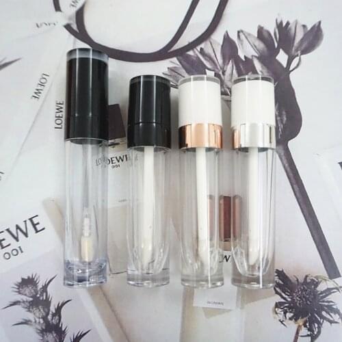 5ml 10/30/50pcs Empty Clear Round Black/Silver/Rose Gold Lip Gloss Tube,DIY Plastic Portable Cosmetics Refillable Lipstick Shell