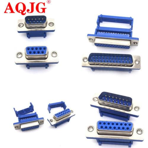 5PCS DB9 DB15 DB25 DB37 DIDC9/DIDC15/DIDC25/DIDC37 male female plug serial port connector idc crimp type D-SUB rs232 adapter