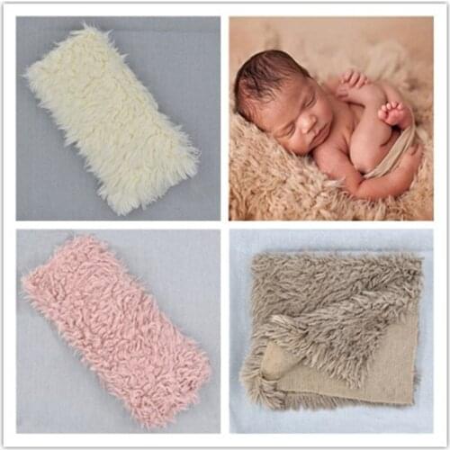50cmx50cm Blanket Basket Stuffer Photo Shoot Newborn Photography Props Newborn Baby Infant Soft Faux Fur Fotografia Blankets