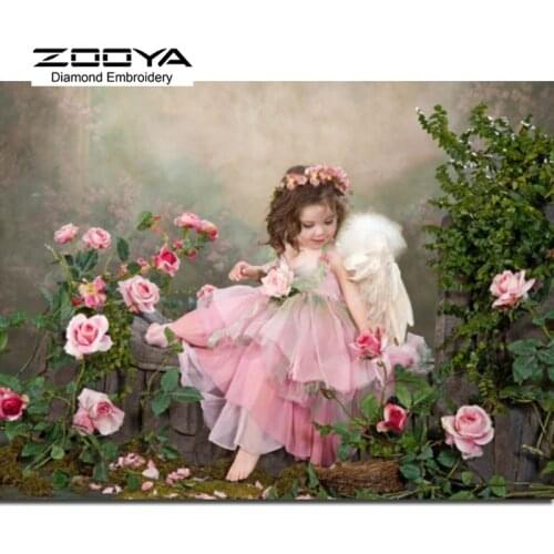 5D DIY Diamond Painting Baby Girl Diamond Painting Cross Stitch Garden Angel Diamond Embroidery Home Decoration CJ294