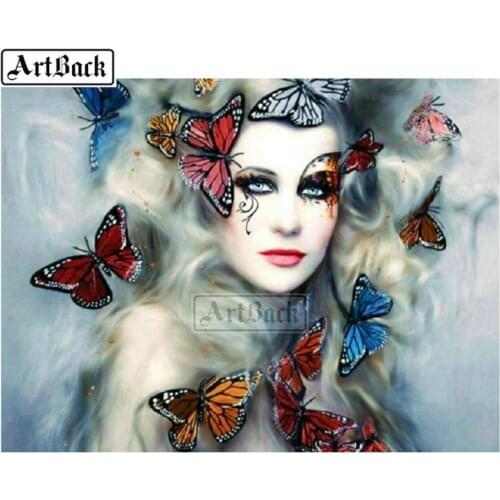 New 5d diy diamond painting sexy woman butterfly full square / round diamond embroidery 3d diamond mosaic home decoration