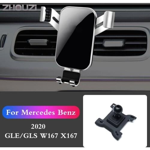 Car Mobile Phone Holder Mounts Stand GPS Gravity Navigation Bracket For Mercedes Benz W167 X167 GLE GLS 2020 Car Accessories