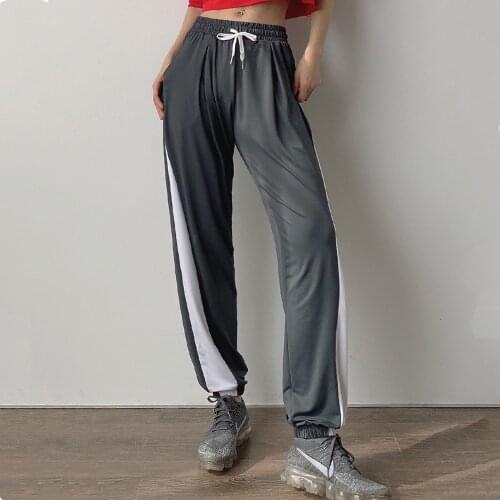 New Women Gym Soft Loose Fitness Pants Breathable Tie Feet Dance Yoga Trousers Quick Dry Workout Running Sports Harem Pants