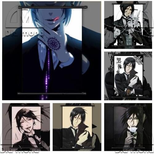 Black Butler Diamond Painting Full Drill Anime Mosaic Wall Art Cross Stitch Craft Poster Sebastian Michaelis Diamond Embroidery