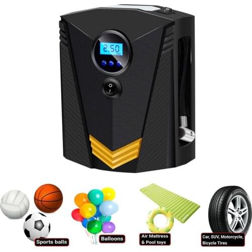 Digital Tire Inflator DC 12 Volt Car Portable Air Compressor Pump 150 PSI Car Air Compressor for Auto Car Motorcycles Bicycles