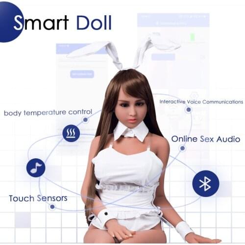 Head #1158cm 5ft F-Cup Smart Sex Dolls Real Silicone Love Doll--Touch Sensors,Online Sex Audio,Heated Temperature Control