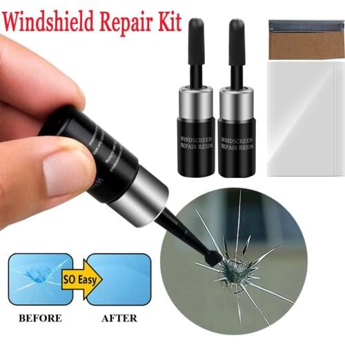 2pcs Car Windshield Repair Tool Window Glass Fillers Adhesives Sealants Curing Glue Auto Glass Scratch Crack Restore Kit