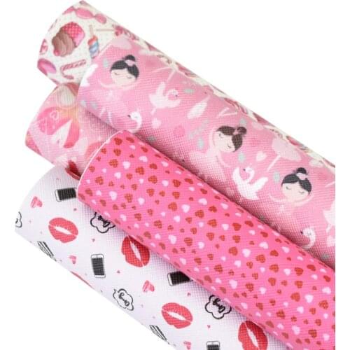 HSDCraft 20x34cm A4 hsd-design Love series Faux Synthetic Leather Fabric,DIY handmade materials
