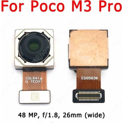 Original Rear View Back Camera For Xiaomi Mi Poco M3 Pro Main Backside Big Camera Module Flex Replacement Spare Parts