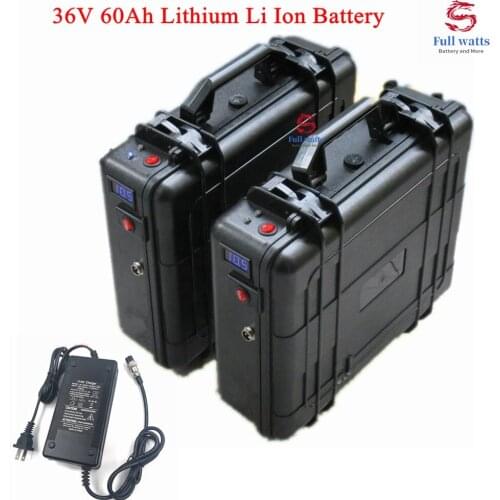 36V 60Ah Lithium Li Ion Battery Pack for E-grass Cutter E-scooter UPS Golf Trolley UPS Ebike Motorcycle + 42v 5A Charger