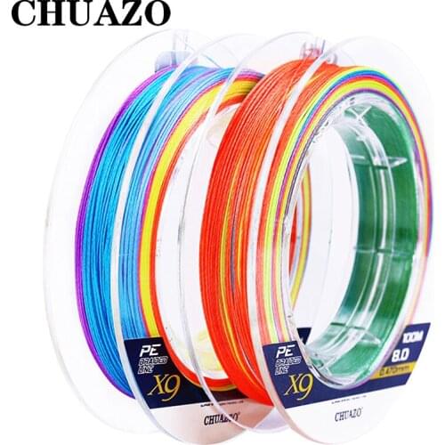 CHUAZO 9 Strands 1000M PE Multicolor Braided Fishing Line Sea Saltwater Carp Fishing Braid Limit 100% PE