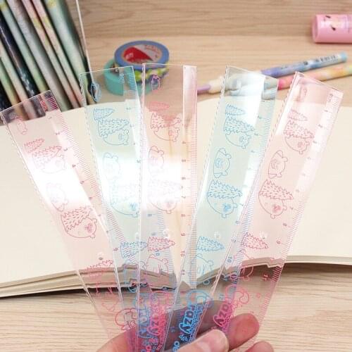 1pcs new 71892 pupil 18CM cute cartoon ruler plastic transparent wave ruler
