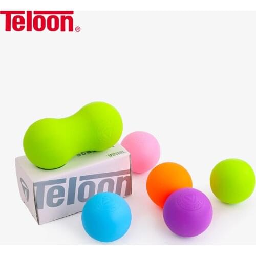 Teloon Massage Ball Fascia Set Double Lacrosse Fitness Mobility Ball Fitness Body Massage Yoga Exercise Relieve Pain K054SPB