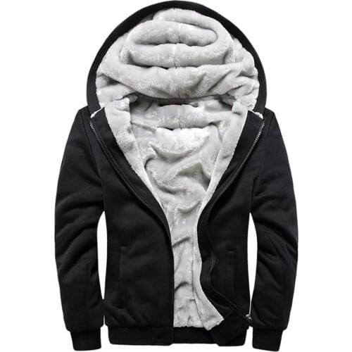 Fashion Winter jacket Men Hoodie Male Coat Hooded 2020 Brand Casual Zipper Thicken Velvet Hoody Man Polyester Tracksuit sale