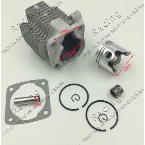 47cc 49cc Pocket Bike Cylinder Kit 40mm Bore for 2 Stroke Gas Scooter Mini Pocket Bike 40-6