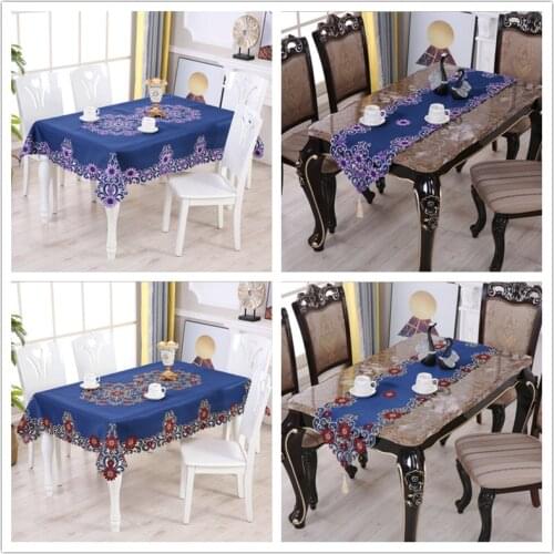 New embroidered table cloth hollowout square tablecloth multi-functional cover cloth tea table cloth art decorative table runner