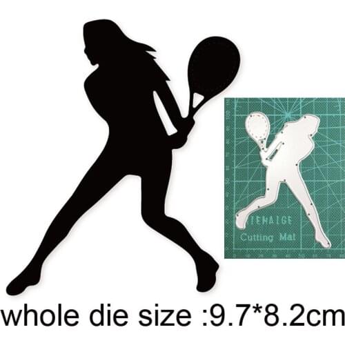2020 Metal Dies Women Playing Tennis Cutting Dies Stencils dies for DIY Scrapbooking Paper Cards Embossing Die Cuts crafts dies