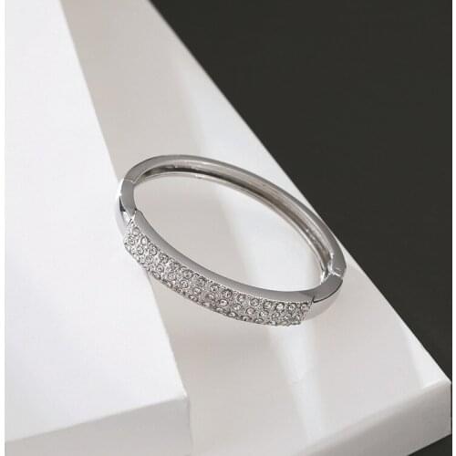 ORNAPEADIA 2021 New Ladies Simple Three-color Crystal Bracelet for Women Gold-plated Fashion Jewelry Luxury Fashion Bracelet