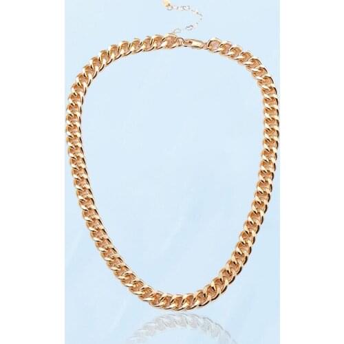 Hip Hop Womens Neck Chains Exaggeration Thick Golden Female Necklace Jewelry Copper Alloy Girl Necklace Gothic Accessories Hot