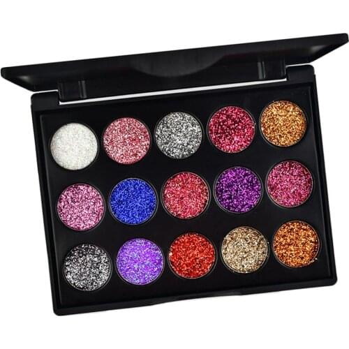 15 Color Glitter Eyeshadow Palette Mermaid Smudgeproof Eye Makeup Powder Set