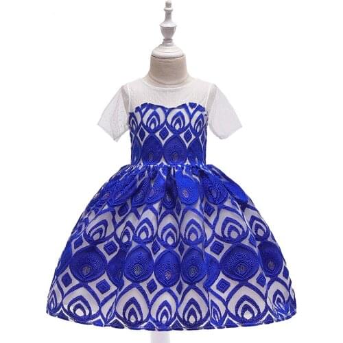 Wedding party girl dress knee length lace short sleeve dress girl birthday prom dress girl communion dress