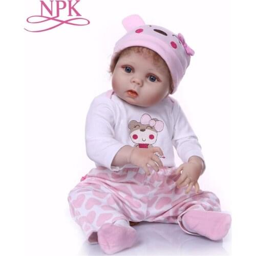 23inch full Silicone Vinyl Reborn Baby Girl Realistic Alive Newborn Babies Doll white skin fashion Xmas Gifts play house doll