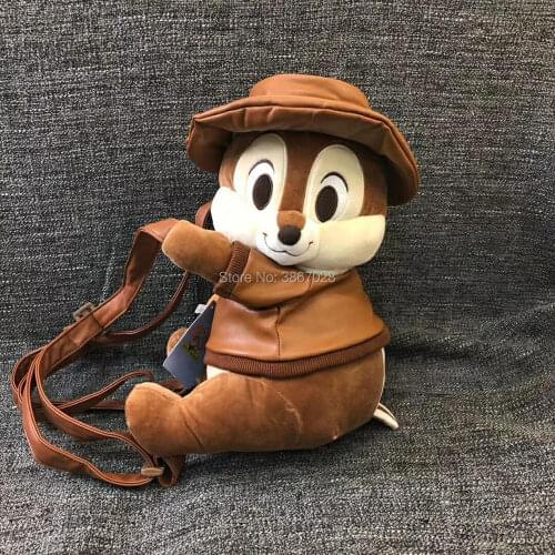 Hot cartoon childrens 3D Chip and Dale chipmunk plush backpack cool plush school bag cosplay bag toy for kids / Adult