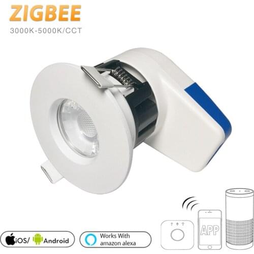Smart Home CCT Downlight Wifi Zigbee Smart Life APP Control Tricolor Ceiling Light Sunlike Tech Ra>97 220V 7W Dimmable Spots LED