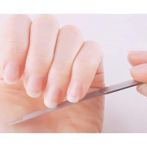 NOQ Professional Stainless Steel Double Sides Nail File Buffer For Manicure Pedicure Salon Nail Art Tools