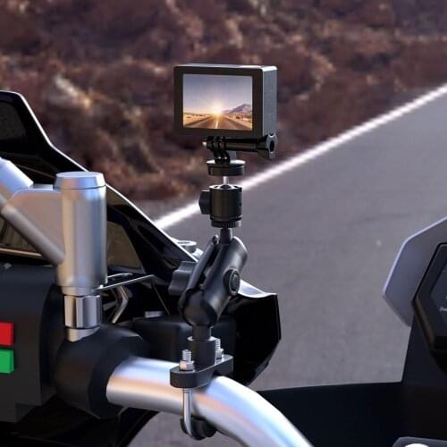 Adjustable Motorcycle Bicycle Camera Holder E-bike Stainless Steel Handlebar Mirror Mount Sport Phone Bracket Kit