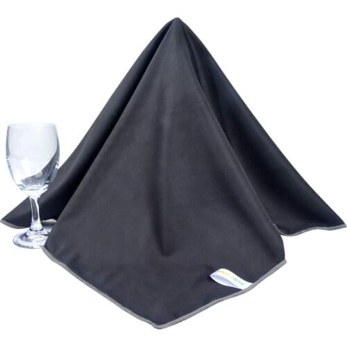 Sinland Microfiber Glasses Polishing Cloth Lint Free Towel For Wine Glasses Stainless Appliances Grey 20inch x 25inch 2 PCS