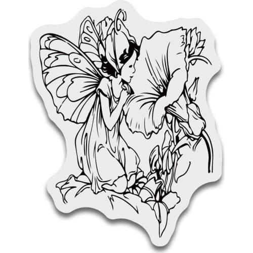 9*6CM Petunia Fairy Transparent Clear Stamps / Silicone Seals Roller Stamp For DIY Scrapbooking Photo Album/Card Making