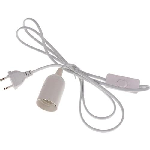 Contemporary E27 White Designer Ceiling Flex Lamp Holder Pendant Light Fitting Kit with On/Off Switch -EU Plug