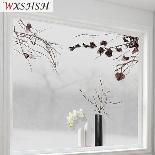 Custom Size Static Cling Window Covering Vase Pattern Decoration Privacy Protection Glass Sticker For Home Office Market Store