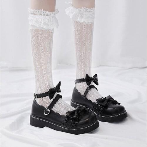 Cute retro new small leather shoes lolita shoes women Japanese Style Women Vintage Girls Cute bow flats shoe