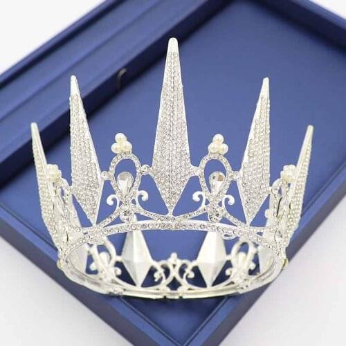 European And American Round Full Circle Bridal Crown Baroque Rhinestone Princess Crown Cake Decoration Bridal Headdress