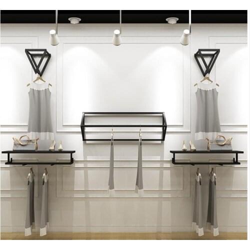 Clothing store display stand wedding dress multi-function hanger on the wall womens clothing store clothes rack clothing rack