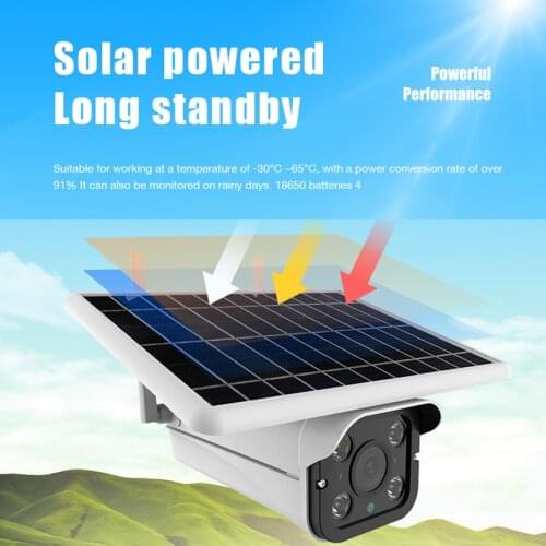 GINCNCN 4G LTE FDD GSM HD 1080P Solar Battery Wireless Outdoor Camera Waterproof Audio 2MP Security Surveillance CCTV IP Camera