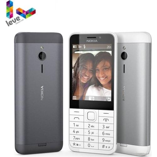 Used Unlocked Nokia 230 GSM 2.8 Inch Dual & Single SIM Card 2MP English&Hebrew&Arabic&Russian Keyboard Refurbished Mobile Phone