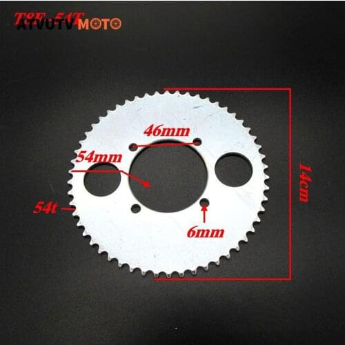 T8F 54T 54mm Inner Diameter 54 Tooth Rear Chain Sprocket plate For 47cc 49cc Pocket Bike Mini Moto Quad ATV Scooter